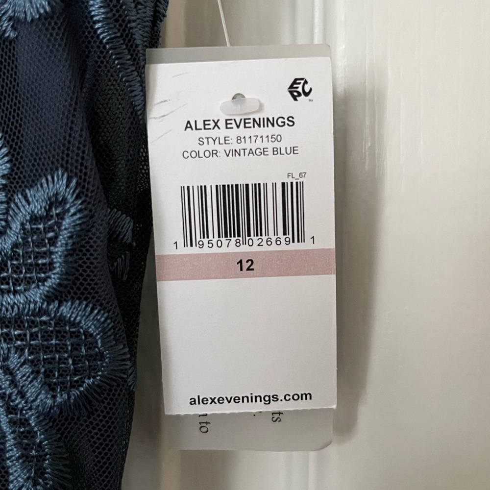 💙 Alex Evenings Fit and Flare Godet Dress in Vintage Blue 💙 - Picture 10 of 10
